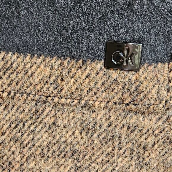 Calvin Klein Belted Shirt Jacket Camel / Black Size L - Picture 6 of 11